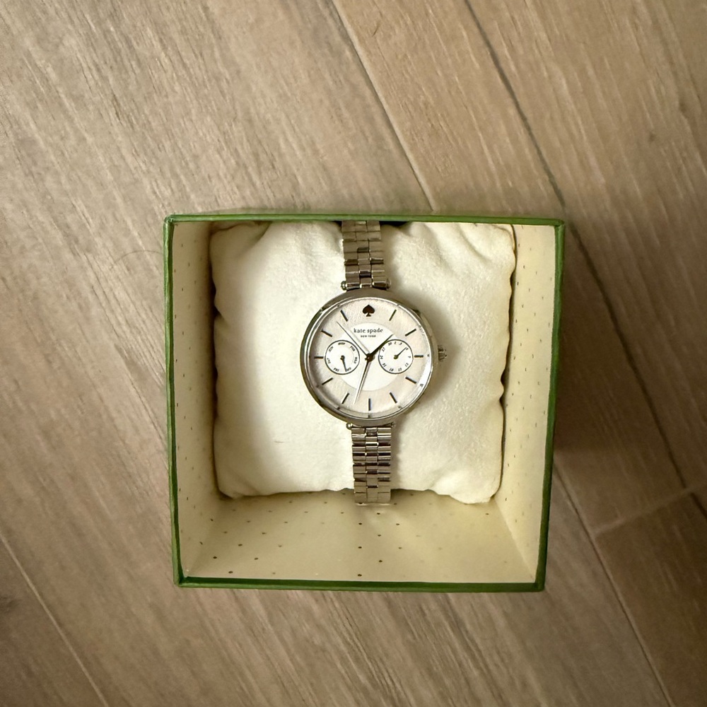 Kate Spade Silver Watch with Pearlized Face